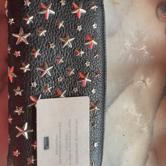 New Jimmy choo deerskin leather Filipa wallet with crystals - Picture 2 of 4